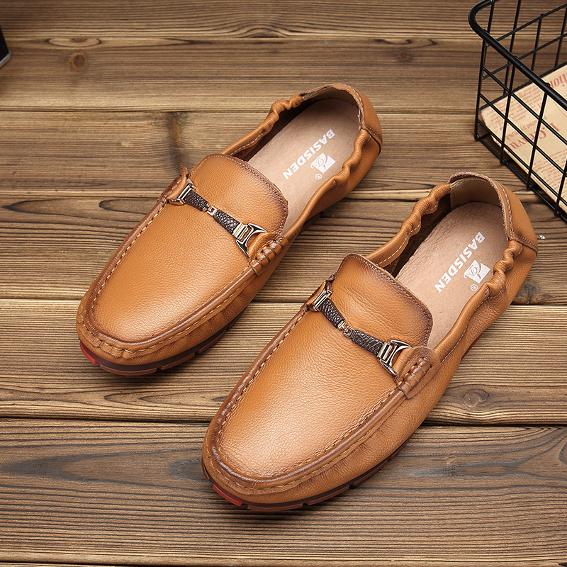 Spring genuine leather ventilation Doug shoes Top layer leather man Casual shoes soft sole leather shoes white black Lazy man Men's Shoesin the Men's Shoes, Low shoes category - from Buy2taobao.com to provide professional Taobao agent buy service