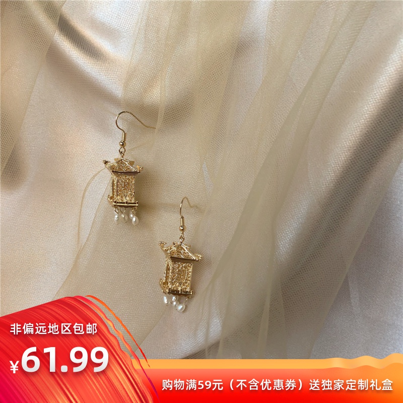 夏意亭台。珍珠时尚古风高级感精致气质耳环耳坠耳夹女2019新款潮|ruв категории Украшения,ювелирные изделия, серьга, серьги - от Buy2taobao.com для оказания профессиональной услуги покупки агента Taobao