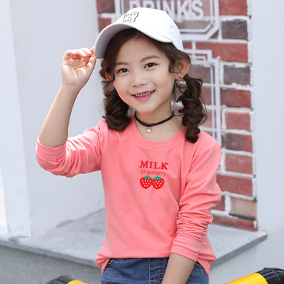 童装女童长袖T恤春秋洋气打底衫中大童纯棉体恤2019新款儿童春装