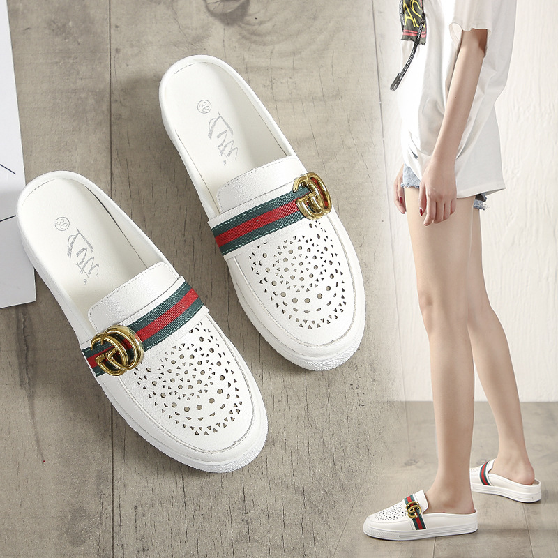 Small code 32 33 34 Baotou sandals and slippers 2019 Versatile Exorcism Backless White shoes With slope Lazy manin the Women's Shoes, Slippers category - from Buy2taobao.com to provide professional Taobao agent buy service
