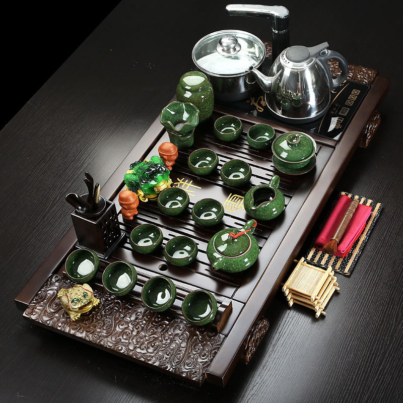 Yixing tea suit a complete set Ge Furnaces Four solid wood tea tray household Kungfu Online tea set one Tea Servicein the Tableware , Tea set , Kung Fu Tea category - from Buy2taobao.com to provide professional Taobao agent buy service