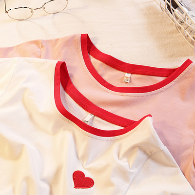 2018夏装新款短袖t恤女纯棉修身打底衫韩范女装早春学生半袖上衣