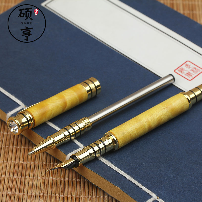 硕亨 大叶楠木双用笔工艺钢笔圆珠笔男女楠木签字签名笔 办公送礼|msdalam kategori Kamus elektronik/buku kertas elektronik/alat tulis, pen/Instrumen bertulis, Pen - dari Buy2taobao.com untuk memberikan perkhidmatan ejen Taobao profesional membeli