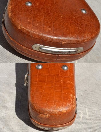 古董小提琴盒 鳄鱼皮 德国 Glass 110304