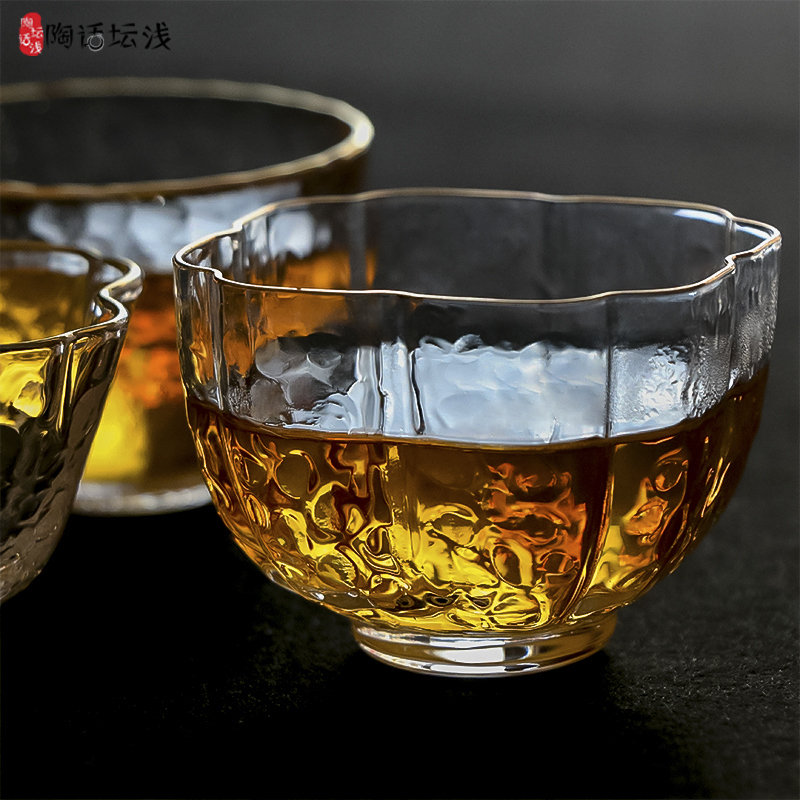 日式玻璃茶杯耐热描金锤目纹品茗杯主人小茶杯功夫茶具水晶金线杯|ruв категории посуда, кубок/кубок/чайник, стакан - от Buy2taobao.com для оказания профессиональной услуги покупки агента Taobao