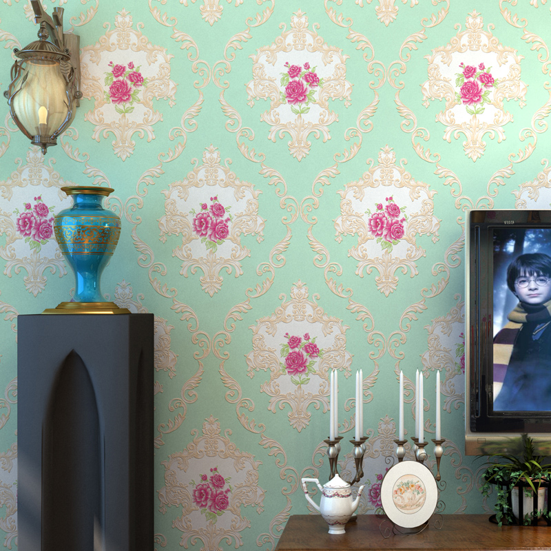 waterproof 3d three-dimensional Embroidery wallpaper Warm bedroom television Background wall Restaurant Big flower European style Countryside wallpaperin the Decoration main material , Wallpaper , PVC Wallpaper category - from Buy2taobao.com to provide professional Taobao agent buy service