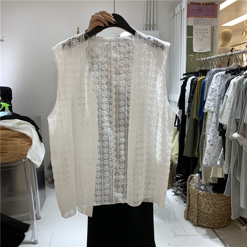 JXZX Europe station SEOUL Women's wear 2019 new pattern Summer wear Hollow Embroidery Thin section Vest vest coatin the Women's clothing/Boutique , Maga category - from Buy2taobao.com to provide professional Taobao agent buy service