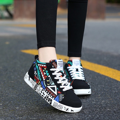 秋季新款10初中学生少女孩12板鞋13休闲15岁16潮流帆布运动女鞋子