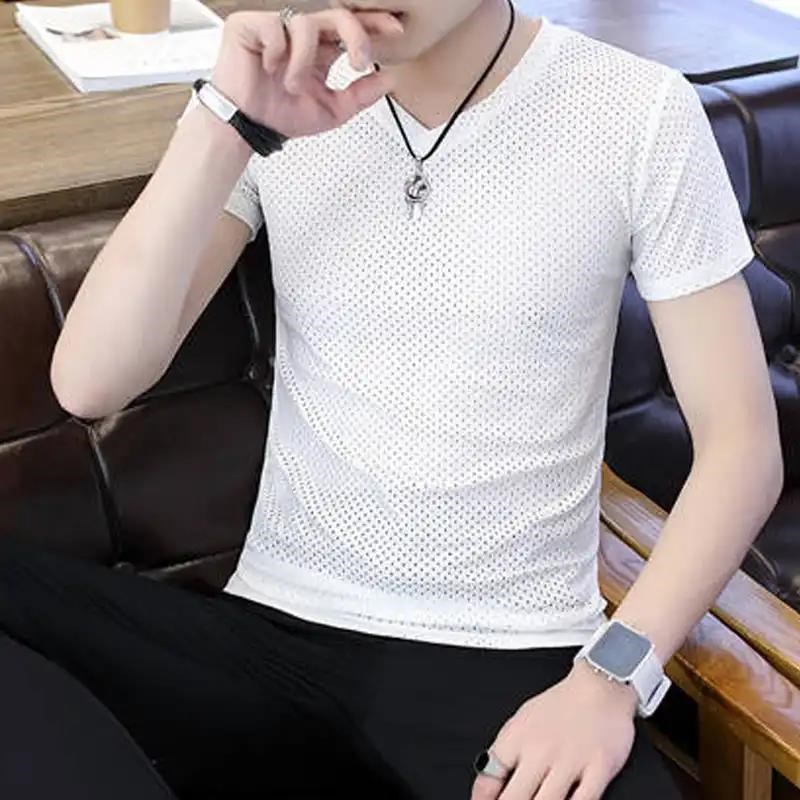 慧淘专营店不惑鸟v领短袖t夏季冰丝韩版男薄款镂空CRT9635X|msdalam kategori Kanak-kanak/Bayi/Keluarga dipasang, baju-T - dari Buy2taobao.com untuk memberikan perkhidmatan ejen Taobao profesional membeli