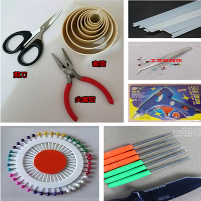 丝网花丝袜花胶枪胶棒镊子手工制作工具尖嘴钳剪刀套筒千枚通