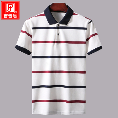 吉普盾2019新男装夏季短袖polo衫男士翻领刺绣商务T恤半袖上衣潮