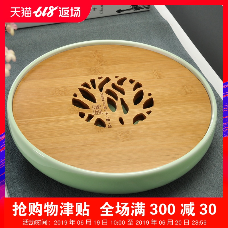 问瓷斋陶瓷小茶盘迷你圆形茶海 储水式功夫茶具茶托盘家用干泡台在类目 餐饮具, 茶具, 茶盘中 - 来自Buy2taobao.com提供专业的淘宝代购服务