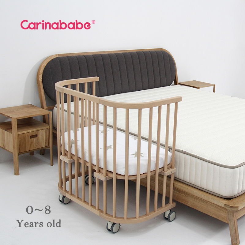 Carinababe小户型婴儿床全实木榉木拼接床边床无漆可变餐椅儿童床在类目 尿片/洗护/喂哺/推车床, 儿童房/桌椅/家具, 儿童房/婴儿房中 - 来自Buy2taobao.com提供专业的淘宝代购服务