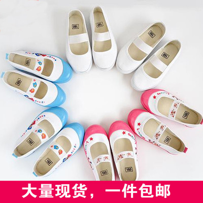 儿童布鞋女童舞蹈鞋男童小白球鞋幼儿园室内鞋宝宝体操鞋环球