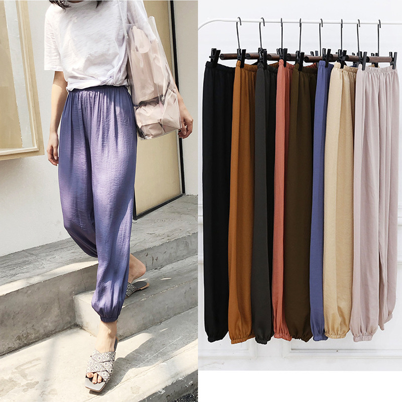2019 summer new pattern Sea Island silk fairy Cool Sunscreen pants Ninth pants leisure time Knickers Mosquito controlin the Women's clothing/Boutique , Pants , Casual pants category - from Buy2taobao.com to provide professional Taobao agent buy service