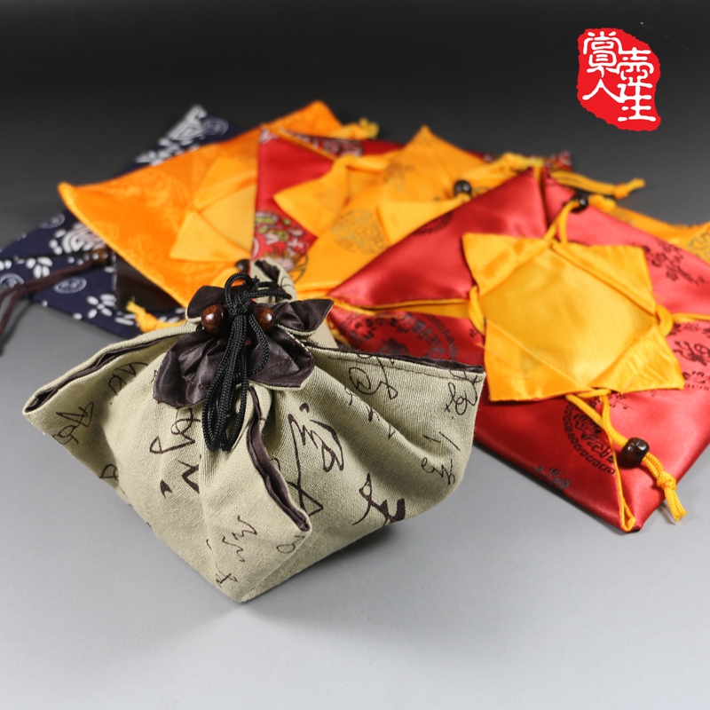 manual dark-red enameled pottery teapot Kam bags packing Storage Cloth bag Linen double-deck Beam port Drawstring Clothin the Tableware , Tea set , Tea towels category - from Buy2taobao.com to provide professional Taobao agent buy service