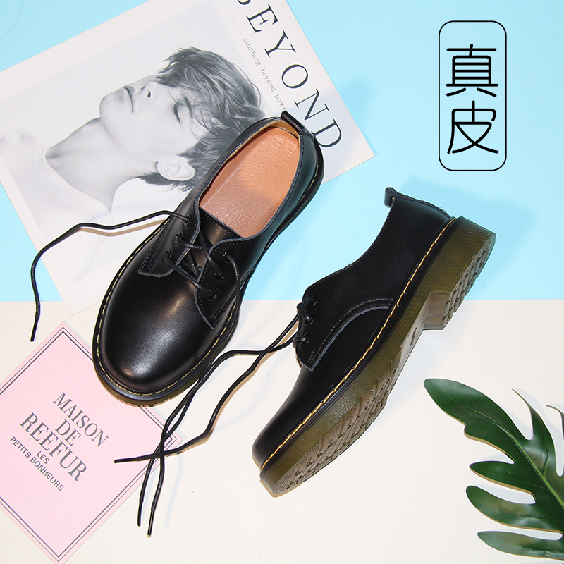 Sen female line Small leather shoes 3 genuine leather England ins Wild black solar system Soft sister Riding boots Women's Shoes 2019 new patternin the Women's Shoes, Boots category - from Buy2taobao.com to provide professional Taobao agent buy service