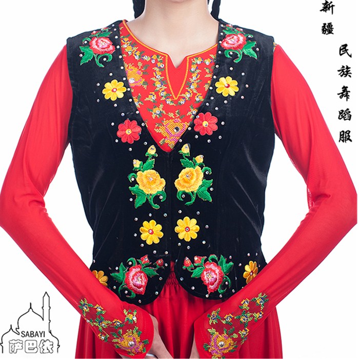 新疆民族风舞蹈服高档不倒绒立体绣花贴钻短马甲广场舞马甲新款|ruв категории Женская одежда, костюм/национальная одежда/театр костюм, национальная одежда/этап погрузки - от Buy2taobao.com для оказания профессиональной услуги покупки агента Taobao