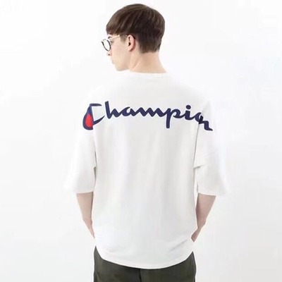 日版正品代购champion短袖t恤 男背后大logo冠军女半袖情侣五分袖