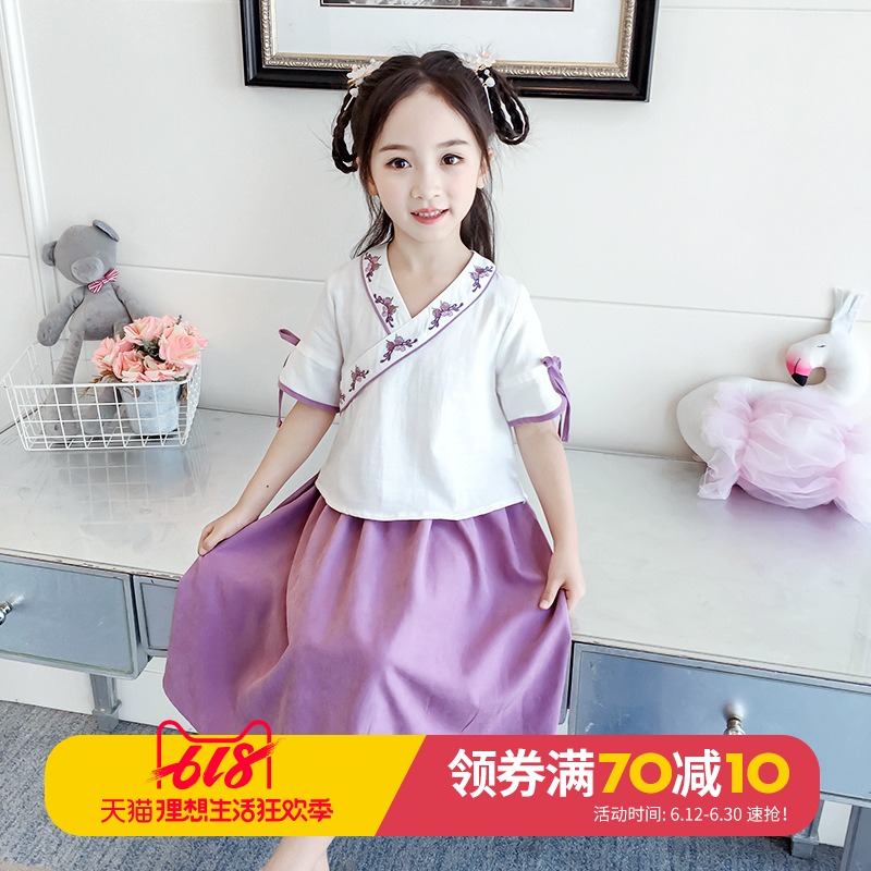 汉服女童夏装套装裙2019新款超洋气古装超仙儿童短袖中国风两件套|msdalam kategori Kanak-kanak/Bayi/Keluarga dipasang, Kanak-kanak cheongsam/pakaian/pakaian kebangsaan, pakaian - dari Buy2taobao.com untuk memberikan perkhidmatan ejen Taobao profesional membeli