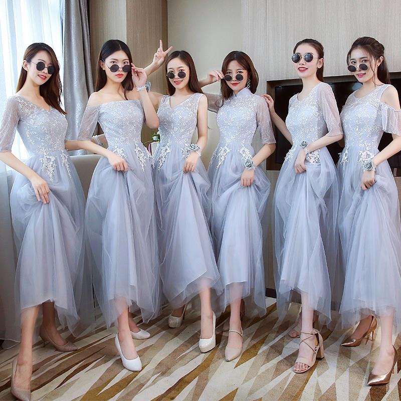 Bridesmaid girl 2019 new pattern grey Bridesmaid Dresses have more cash than can be accounted for Sisters Bridesmaid Dress Show thin Dress skirt temperamentin the Women's clothing/Boutique , Wedding/Cheongsam/Formal dress , Formal dress/Evening category - from Buy2taobao.com to provide professional Taobao agent buy service