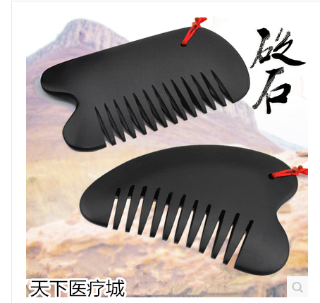 正品天然泗滨砭石刮痧梳头部全息经络按摩梳子砭石刮痧板梳头疗梳在类目 个人护理/保健/按摩器材, 经络保健器材, 刮痧片/板中 - 来自Buy2taobao.com提供专业的淘宝代购服务