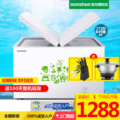 Ronshen/容声 BCD-273KB 冰柜冷藏冷冻双温卧式冰箱小型商用冰柜