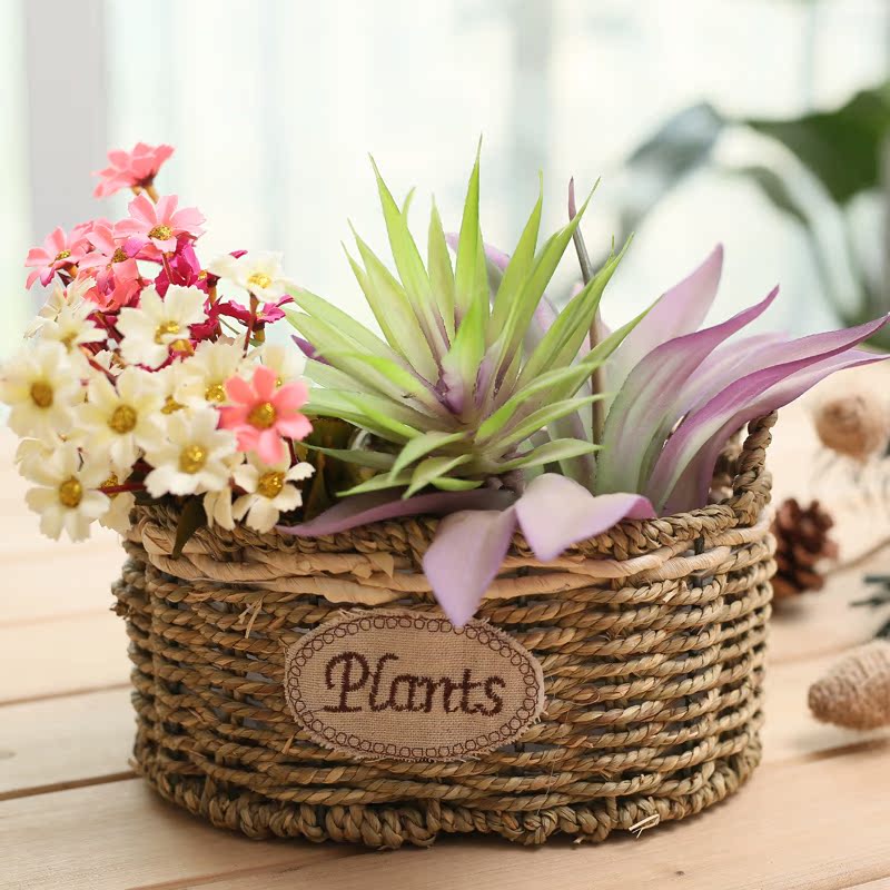Straw Flower basket originality Decoration Woven flowers portable Countryside manual weave Insert baskets key Storage Basketin the Home accessories , Vase/Flower/Artificial flowers/Imitation jewelry , Flower/Vase , Baskets category - from Buy2taobao.com to provide professional Taobao agent buy service