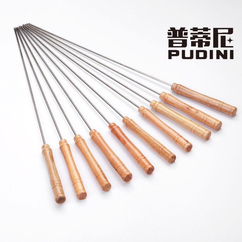 不锈钢木柄烧烤针羊肉串签子烤肉工具烤串用品铁签子圆签烧烤针在类目 户外/登山/野营/旅行用品, 炉具/餐具/野餐烧烤用品, 烧烤配件, 烧烤针中 - 来自Buy2taobao.com提供专业的淘宝代购服务