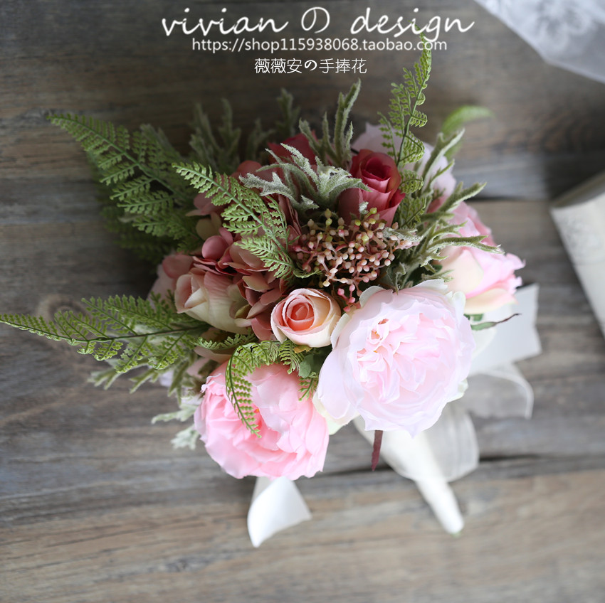 Vivian design~Wedding Care Machine~Powder Sweet bride Hand tied bouquet Letters Bouquet of flowers weddingin the Flower delivery/Flowers simulation/Plants gardening , Wedding flower arrangement , Bride holding flowers category - from Buy2taobao.com to provide professional Taobao agent buy service
