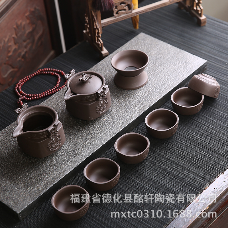 紫砂茶具原矿老紫泥宜兴茶具纯手工茶壶茶杯紫砂雕刻茶具套装|ruв категории посуда, чайный сервиз, набор чайный сервиз - от Buy2taobao.com для оказания профессиональной услуги покупки агента Taobao