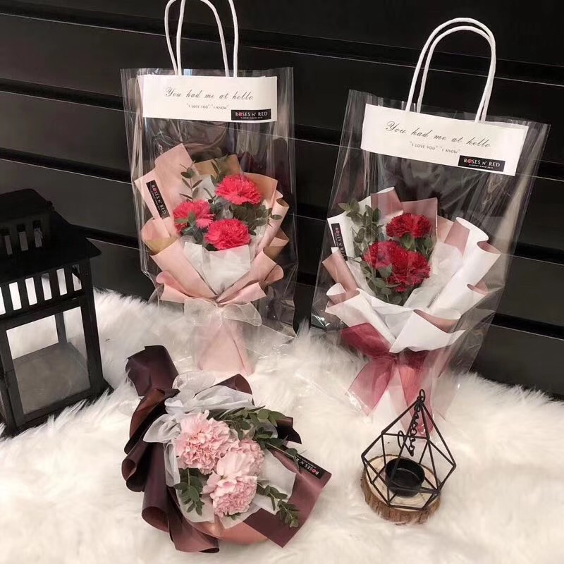 鲜花手提透明花袋 节日礼物袋子小花束礼品袋ins北欧风简约手提袋|ruв категории доставка цветов/цветок моделирования/растения садоводства, Diy моделирования цветы материалов, художественная упаковка, цветочная тара - от Buy2taobao.com для оказания профессиональной услуги покупки агента Taobao