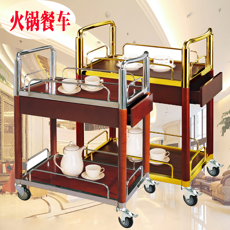 Restaurant double-deck Stainless steel Liquor Trolley Hot Pot dining car KTV Hand Cake A snack Tea cart Shelfin the Business/Office Furniture , Dining/Baking furniture , Diner category - from Buy2taobao.com to provide professional Taobao agent buy service