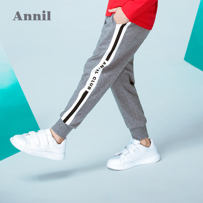 安奈儿童装男童长裤棉弹宽松2019春装新款百搭中大童运动裤子潮裤