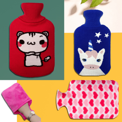 热水袋注水防爆暖宫充水暖水袋可拆卡通毛绒套暖手宝灌水大号学生