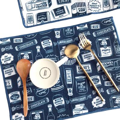 出口日本2条装大小复古卡通印花沥水垫台面吸水垫控水垫可爱猫咪