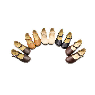 鹿得丝 RODESKO真皮浅口森女单鞋日系平底复古舒适一字带文艺女鞋