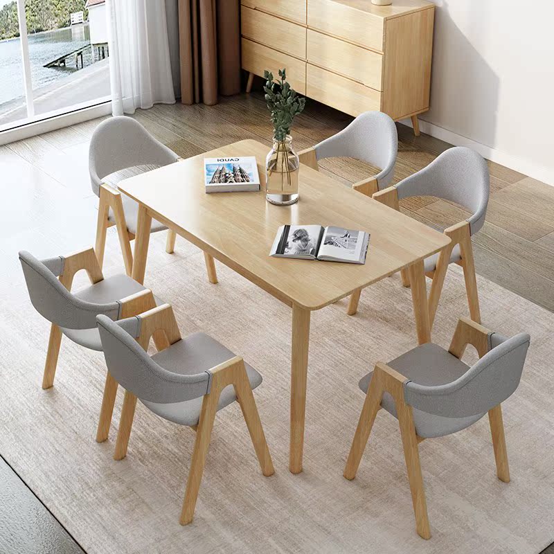 Northern Europe solid wood dining table and chair combination environmental protection Small apartment table Northern Europe solid wood table household Small apartment modernin the Residential furniture , Tables , Dining table category - from Buy2taobao.com to provide professional Taobao agent buy service