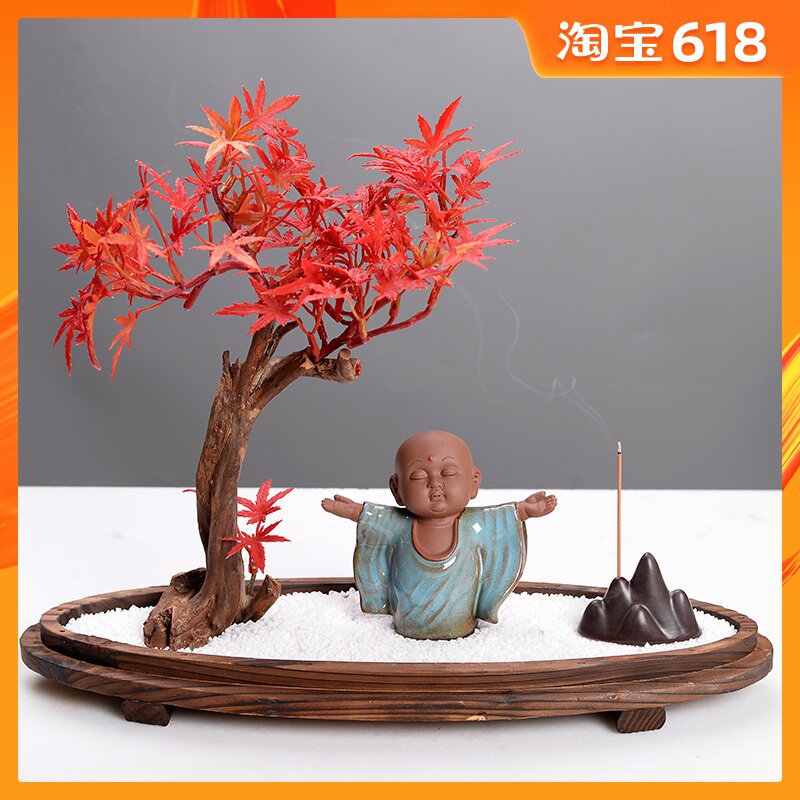 Buddhist mood New Chinese style Entrance Shelf Retro Cinnabar Decoration Monk originality Home Furnishing decorate ceramics Arts and Craftsin the Home accessories , Decoration category - from Buy2taobao.com to provide professional Taobao agent buy service