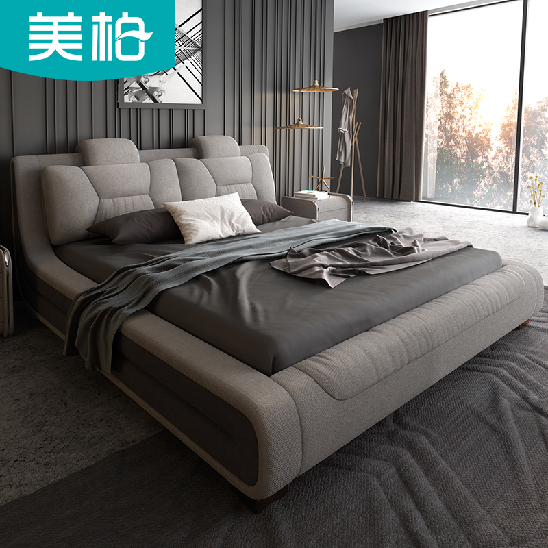 modern Simplicity Small apartment furniture Fabric art Big bed Northern Europe style Master Bedroom Marriage bed Master Bedroom Soft pack bedin the Residential furniture , Beds , Fabric bed category - from Buy2taobao.com to provide professional Taobao agent buy service