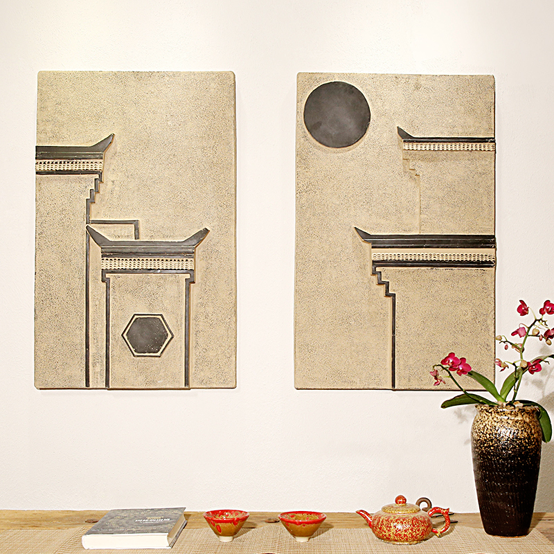 New Chinese style Relief fresco a living room sofa Background wall three-dimensional Decorative painting Tearoom hotel Entrance Hanging picture Frameless paintingsin the Home accessories , Mural category - from Buy2taobao.com to provide professional Taobao agent buy service