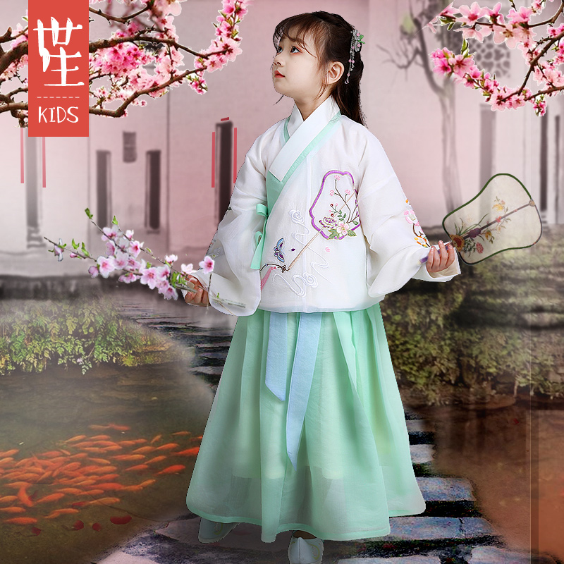 女童汉服襦裙袄裙春秋世生原创明制儿童小孩女宝古装演出服中国风在类目 童装/婴儿装/亲子装, 儿童旗袍/唐装/民族服装, 唐装中 - 来自Buy2taobao.com提供专业的淘宝代购服务