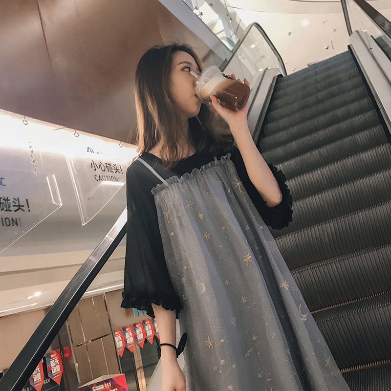 maternity dress 2019 new pattern False two Mid length version Jacobs Dress Belly Summer wear Chao Ma Show thinin the Maternity/Maternal supplies/Nutrition , Maternity , Dress category - from Buy2taobao.com to provide professional Taobao agent buy service