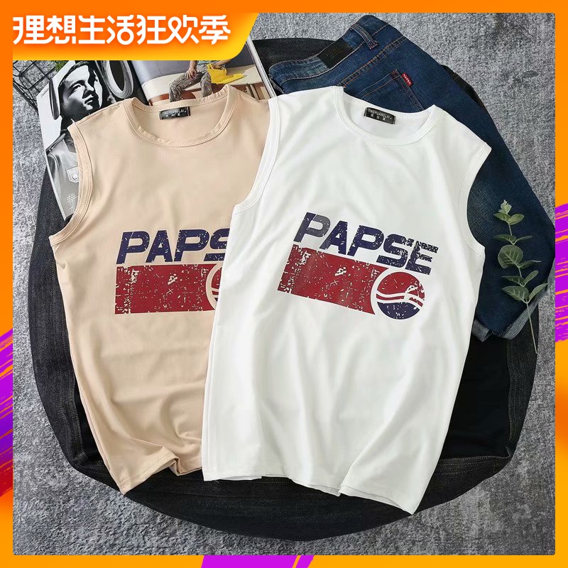 运动篮球无袖t恤男士夏季新款ins潮牌宽松运动汗背心青年速干衣服在类目 男装, 背心/马甲中 - 来自Buy2taobao.com提供专业的淘宝代购服务
