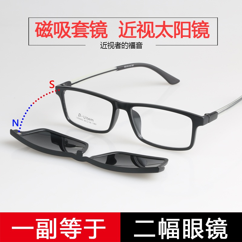 myopia Sunglasses Round face square Magnetic attraction Trocar personality Discoloration glasses With Degrees Sunglasses Clipin the ZIPPO/Swiss Army Knife/Glasses , Sunglasses category - from Buy2taobao.com to provide professional Taobao agent buy service
