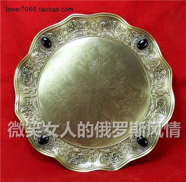 特價俄羅斯61-59錫金屬托果茶盤籃盆青古銅色黑珠直徑26厘米厚重在類目 餐飲具, 餐具, 果盆/果盤/果籃中 - 來自Buy2taobao.com提供專業的淘寶代購服務