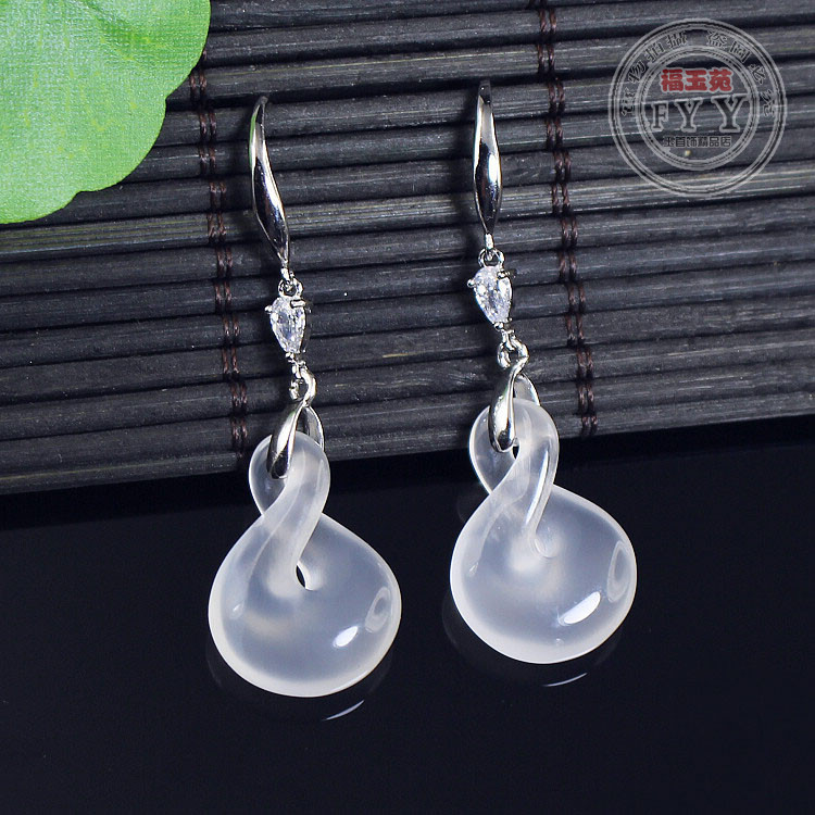 natural White Chalcedony Earrings To turn things around Earrings Earrings 925 Tremella hook Versatile have more cash than can be accounted forin the Accessories/Fashion Jewelry, Earring , Earring category - from Buy2taobao.com to provide professional Taobao agent buy service