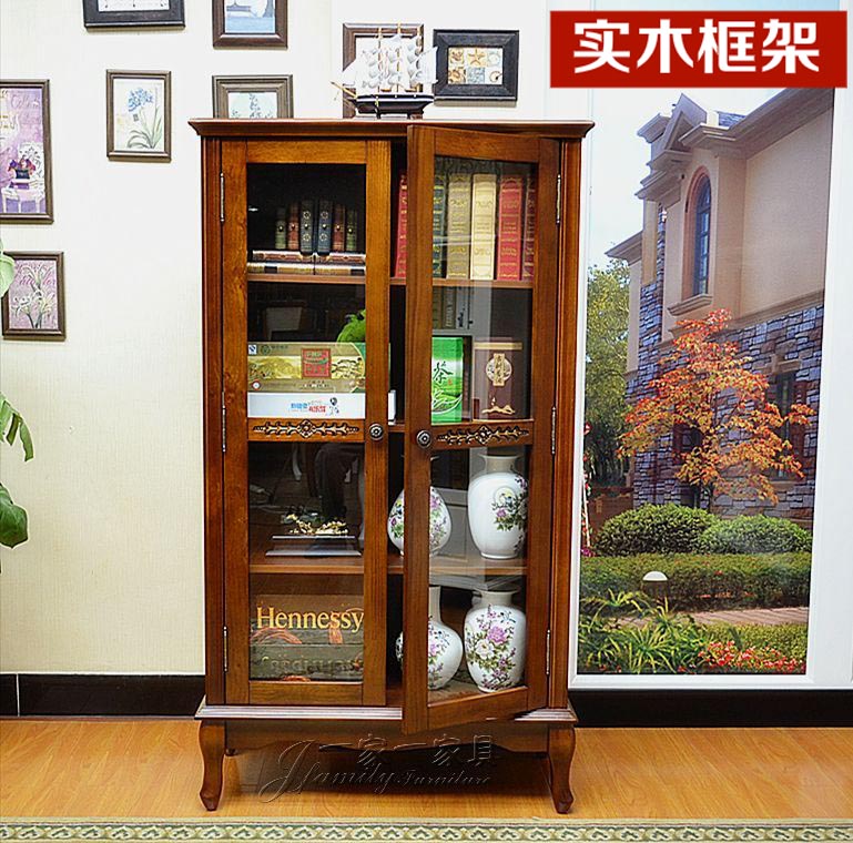 美式双门玻璃门酒柜隔断实木餐边柜电视边柜简约展示柜复古陈列柜在类目 住宅家具, 柜类, 酒柜中 - 来自Buy2taobao.com提供专业的淘宝代购服务