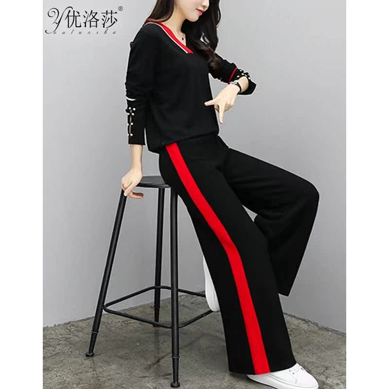 优洛莎2018春季新品时尚休闲气质拼色阔腿裤两件套P3408黑色|ruв категории плесень играть/Аниме/вокруг/cos/настольные игры, Косплей одежды/реквизит/услуги, Косплей женской одежды - от Buy2taobao.com для оказания профессиональной услуги покупки агента Taobao