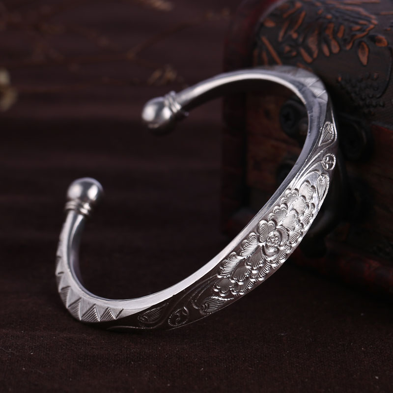 Fashion silver bracelet 999 Sterling Silver personality Horse's hoof lady middle age mom the elderly grandma Opening Garlicin the Accessories/Fashion Jewelry, Bracelet category - from Buy2taobao.com to provide professional Taobao agent buy service